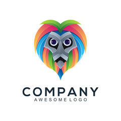 Logo illustration Lion gradient colorful style