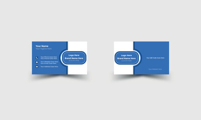 double sided professional business card design print layout vector file template