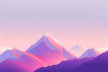 Minimalist colorful Mountains. Pastel. Background