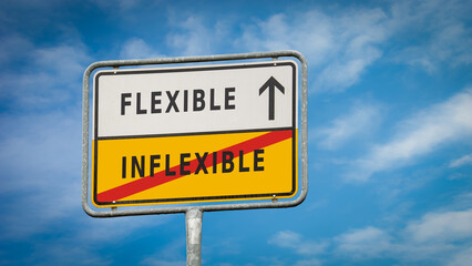 Obraz premium Street Sign Flexible versus Inflexible