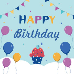Happy Birthday Card Background Illustration