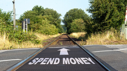 Obraz premium Street Sign Spend Money