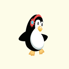 Penguin cartoon colored clipart illustration