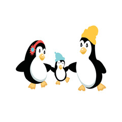 Penguin cartoon colored clipart illustration