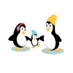 Fototapeta premium Penguin cartoon colored clipart illustration