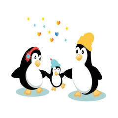 Penguin cartoon colored clipart illustration