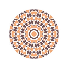 Arabic ornamental emblem. Asian geometric logo template. Vector arabic circular mosaic mandala