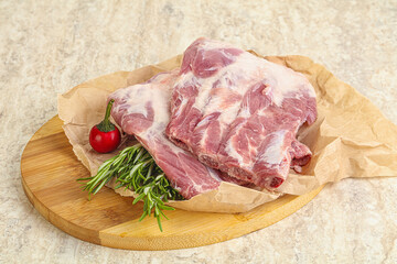 Raw pork ribs for cooking