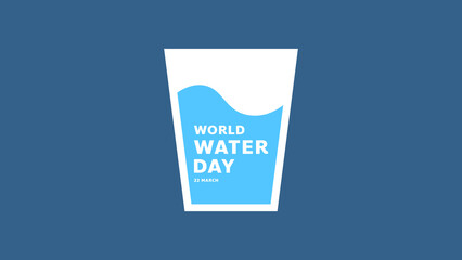 World water day logo on blue background ,for march 22 , Vector illustration EPS 10