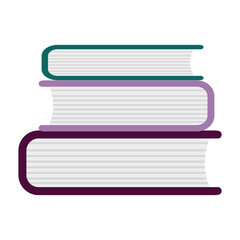 Cartoon illustration for book day. Stack of educational literature in the library, simple vector illustration