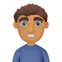 3d illustration male cartoon avatar