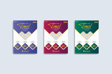 Creative travel and tourism flyer template 