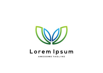Gradient leaf logo collection