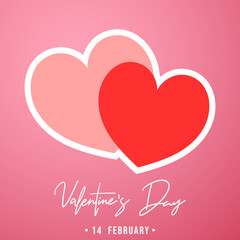 Valentine's Day Background on pink background ,for February 14, Vector illustration EPS 10
