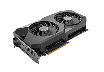 Graphic video card isolated on a white background.
