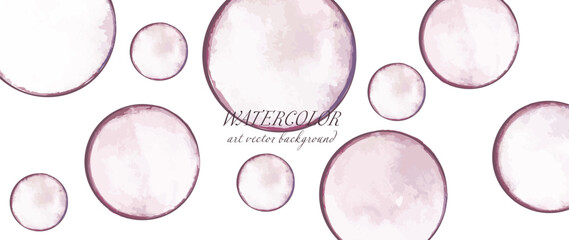 Abstract art design, modern creative minimalist. Watercolor bubbles illustrations. Vector.