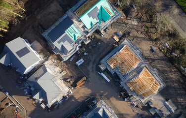 New housing development building houses for increased demand in rural areas