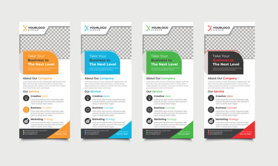 Business Roll Up Banner stand vector creative design. Geometric Banner Vector illustration. A4 size