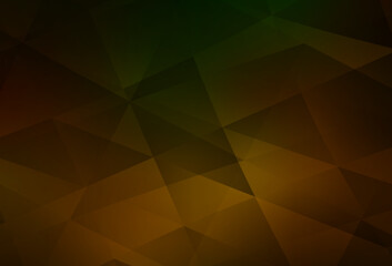 Obraz premium Dark Green, Yellow vector abstract polygonal pattern.
