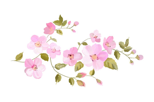 delicate pink flowers and twigs