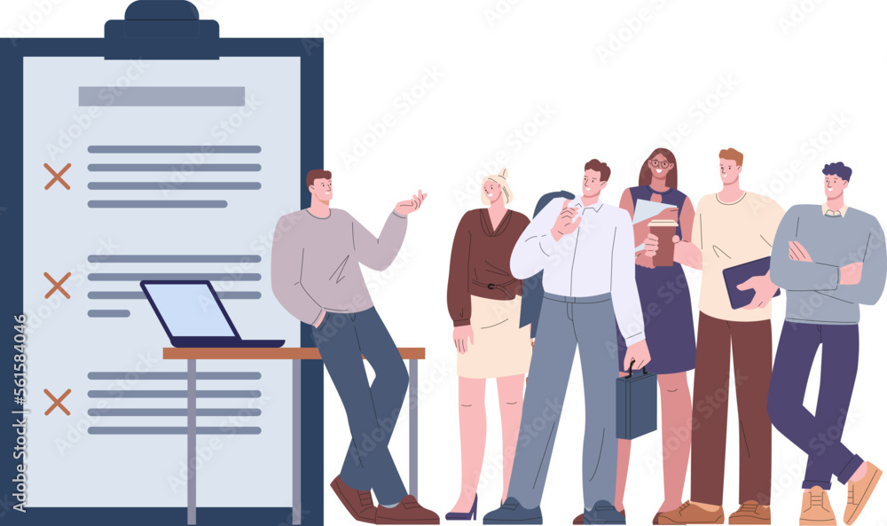 Poster lazy office workers team. bad time management, managers talking not working. unfulfilled tasks, busi