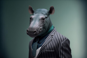 Portrait of a tapir dressed in a formal business suit,  generative ai - obrazy, fototapety, plakaty