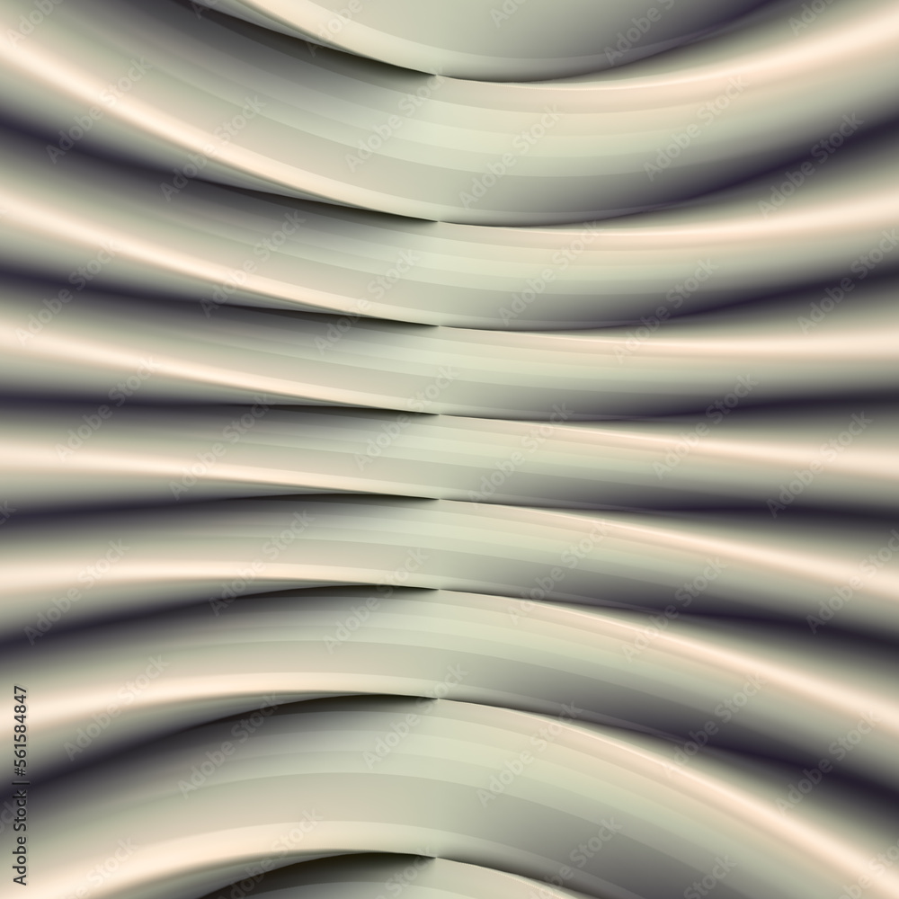 Poster Abstract wavy background of twisted geometric shapes. 3d rendering digital illustration