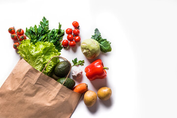 Healthy food in paper bag