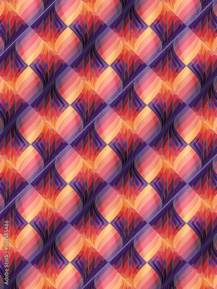 Aufkleber pattern of flipping pages with a striped gradient. abstract background. 3d rendering digital illustr