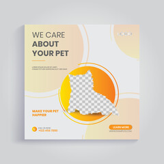 Pet care social media Instagram post banner template
