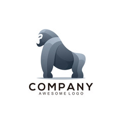 Obraz premium Logo illustration gorilla gradient colorful style