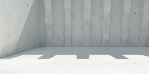 Abstract empty, modern concrete walls exterior room with sunlight shadow and pillars - industrial exterior background template