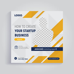 Startup Business marketing social media post banner template