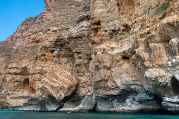 Rocky cliffs along a coastline