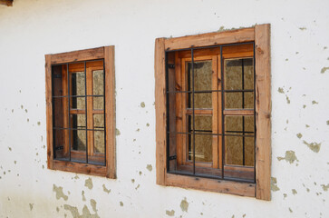 old window with shutters