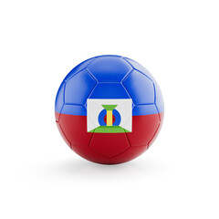 3D football soccer ball with Haiti national team flag isolated on white background - 3D Rendering
