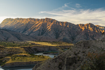 Gunib reservoir and hydroelectric power station in Dagestan