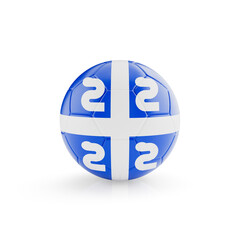 3D football soccer ball with Martinique national team flag isolated on white background - 3D Rendering