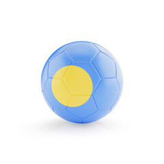3D football soccer ball with Palau national team flag isolated on white background - 3D Rendering
