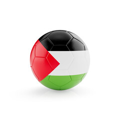 Fototapeta premium 3D football soccer ball with Palestine national team flag isolated on white background - 3D Rendering