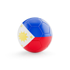 Fototapeta premium 3D football soccer ball with Philippines national team flag isolated on white background - 3D Rendering