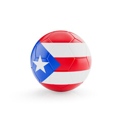 3D football soccer ball with Puerto Rico national team flag isolated on white background - 3D Rendering