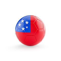 3D football soccer ball with Samoa national team flag isolated on white background - 3D Rendering