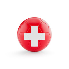 Fototapeta premium 3D football soccer ball with Switzerland national team flag isolated on white background - 3D Rendering