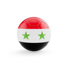 3D football soccer ball with Syria national team flag isolated on white background - 3D Rendering