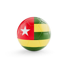 Fototapeta premium 3D football soccer ball with Togo national team flag isolated on white background - 3D Rendering