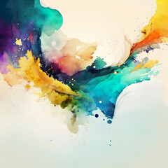 Abstract colourful watercolor background. Created with Generative AI.