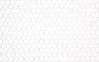 3D white color honeycomb mosaic texture background of hexagonal grids. Backgrounds and textures. 3d render.