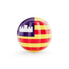 Obraz premium 3D volleyball ball with Balearic Islands national team flag isolated on white background - 3D Rendering