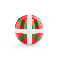 3D volleyball ball with Basque Country national team flag isolated on white background - 3D Rendering